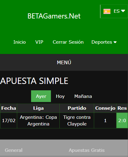 boleto de apuesta vip ganada